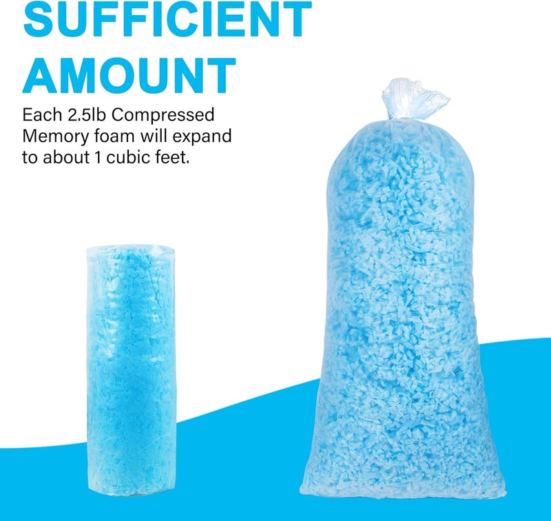 Dr.DuDu 2.5lbs Bean Bag Filler Foam, Shredded Gel Memory Foam Filling, Premium Soft and Comfortable Pillow Stuffing Foam for Couch Cushion Dog Bed Chair Arts Crafts Stuffed Animal - Image 2